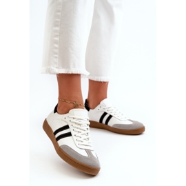 Zazoo N1068 Scarpe da ginnastica basse in pelle da donna, bianche bianca 2