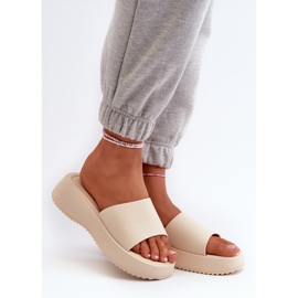 Infradito Da Donna Su Plateau E Zeppa, Vimarils Beige Chiaro 1