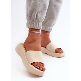 Infradito Da Donna Su Plateau E Zeppa, Vimarils Beige Chiaro 2