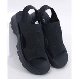 Nicai Sandali neri con suola sportiva nero 1