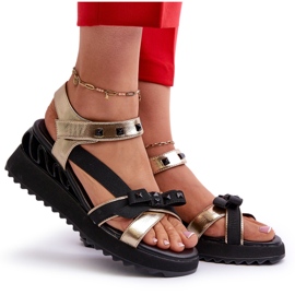 S.Barski Sandali Con Fiocco Da Donna D&amp;A CR956 Oro d'oro 4