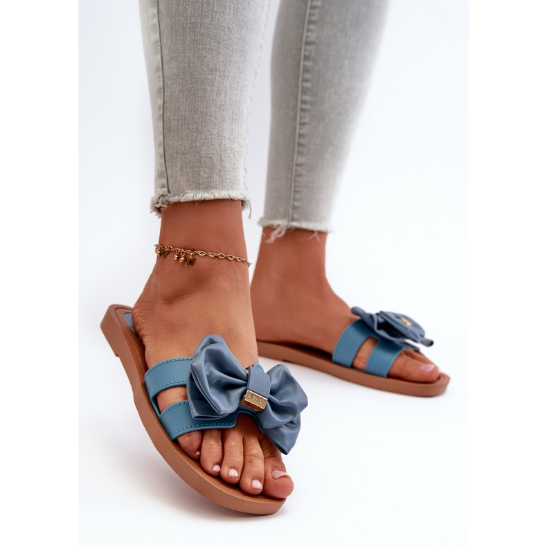 Infradito Da Donna Blu Con Fiocco Rivarina 2