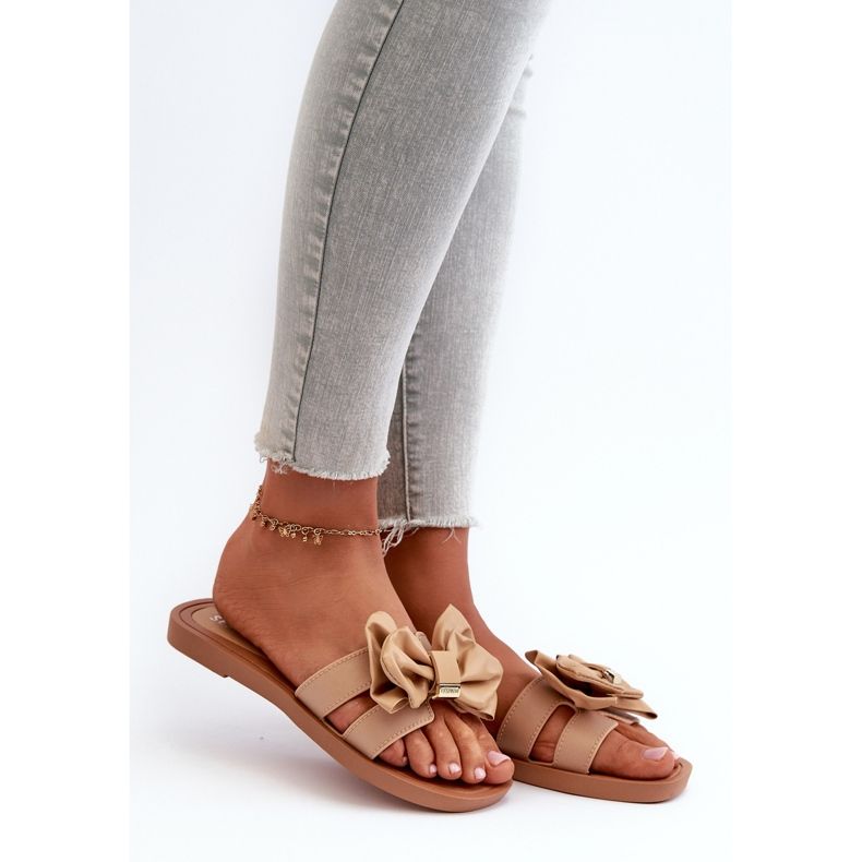 Infradito da Donna Con Fiocco Cammello Rivarina marrone 1
