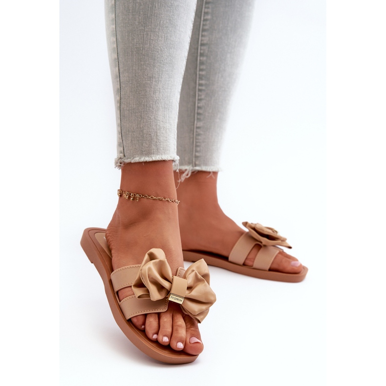 Infradito da Donna Con Fiocco Cammello Rivarina marrone 2