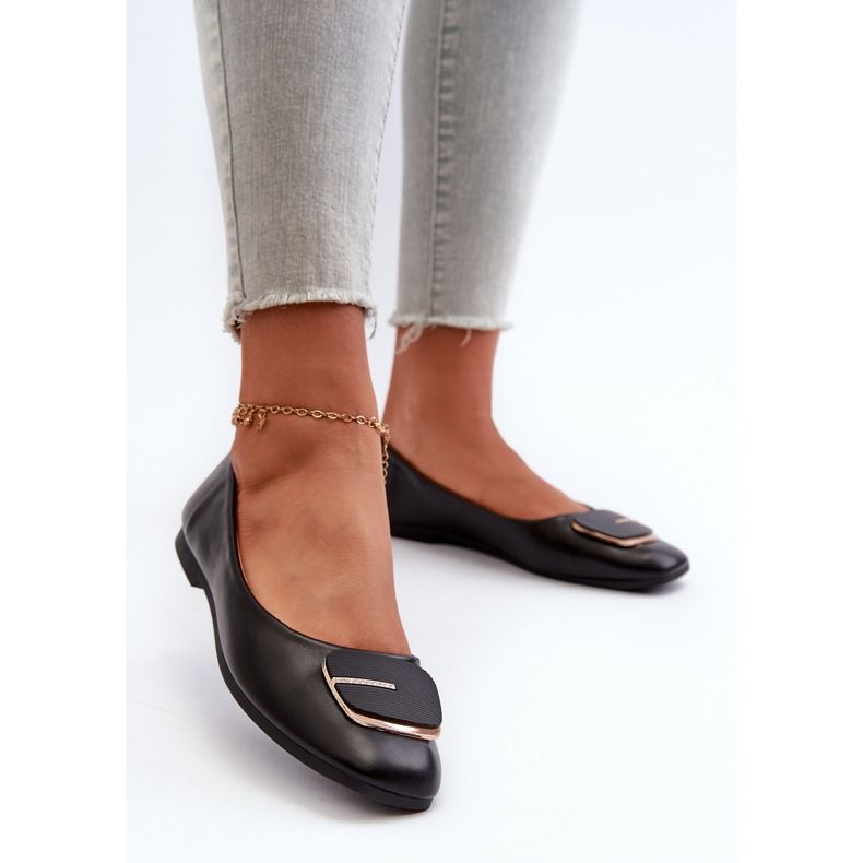 Ballerine Da Donna In Eco Pelle Con Decorazione Nero Edoslli 2