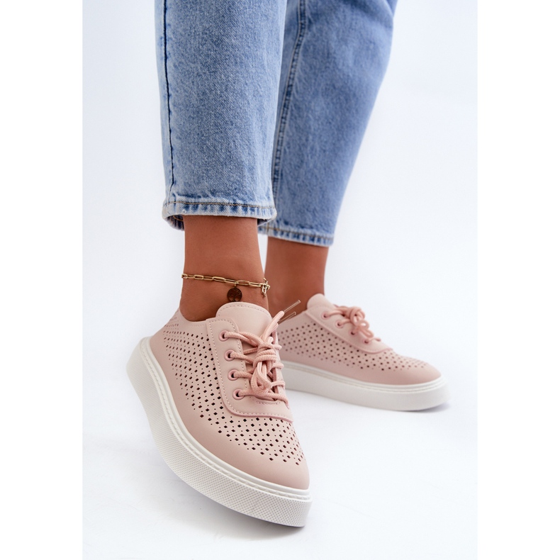 Sneakers Traforate sulla Platform, Tanvi Rosa 2