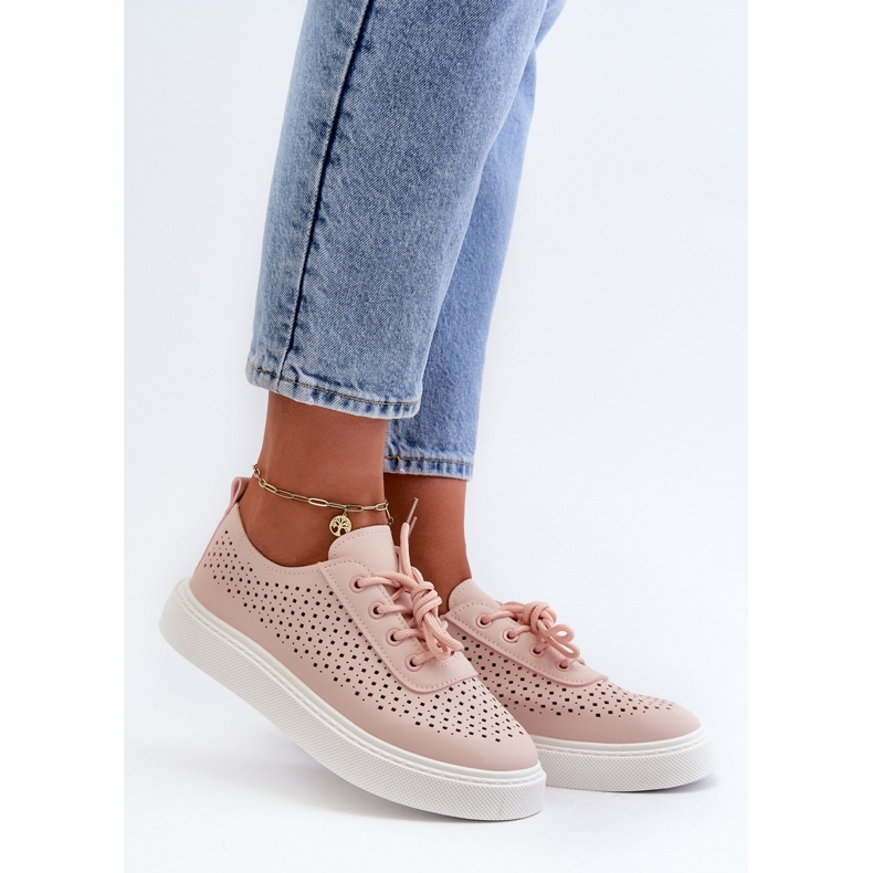 Sneakers Traforate sulla Platform, Tanvi Rosa 1