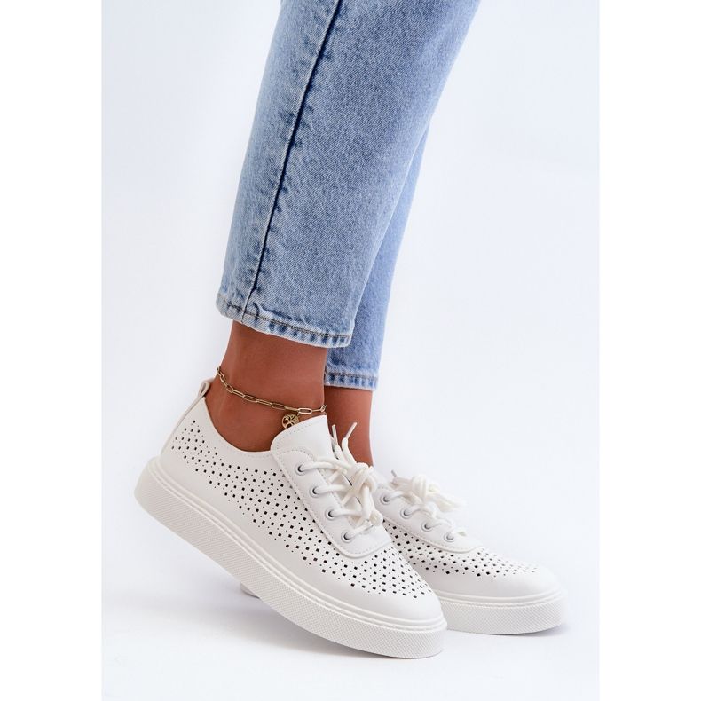 Sneakers Traforate Su Platform Bianca Tanvi bianco 1