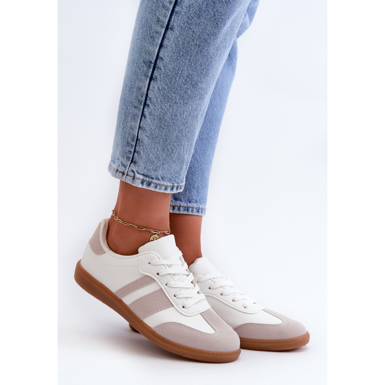 Sneakers Basse da Donna in Ecopelle Bianca e Grigia Relialia grigio 1