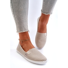 News Scarpe da ginnastica a righe slip-on Pazaria beige da donna 1