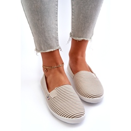 News Scarpe da ginnastica a righe slip-on Pazaria beige da donna 2