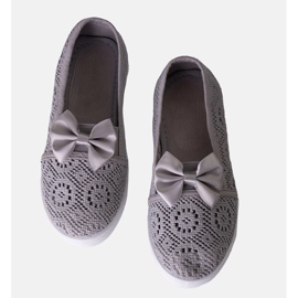 Ballerine da bambino Bubby traforate di colore grigio 1