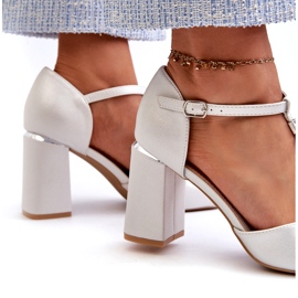 Vinceza Sandali argento con tacco alto e zirconi d'argento 2