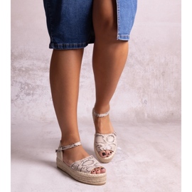 Sandali con plateau Martella beige 1