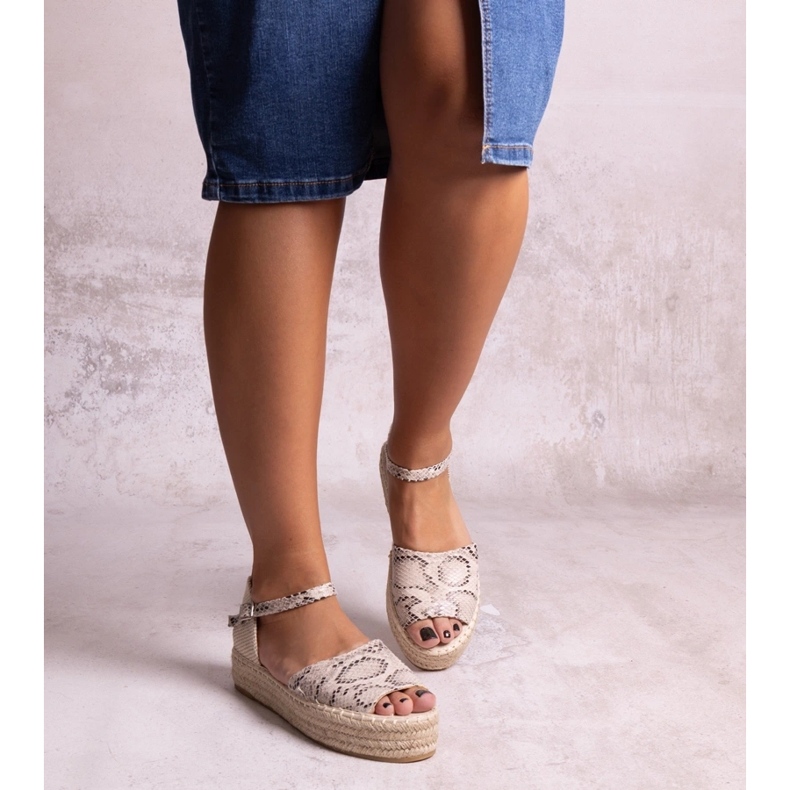 Sandali con plateau Martella beige 1