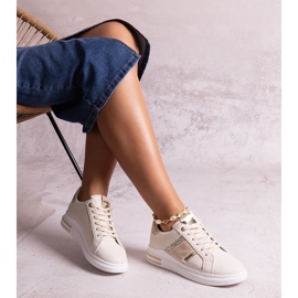 Sneakers beige decorate con strass Xarles 1