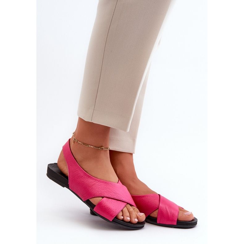 Zazoo 40407 Sandali in pelle da donna Fucsia rosa 1