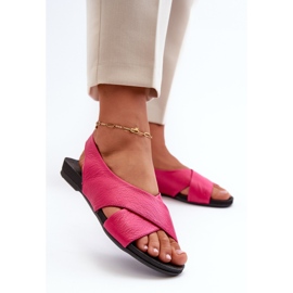Zazoo 40407 Sandali in pelle da donna Fucsia rosa 2