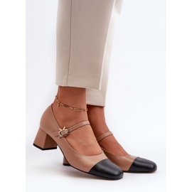 Décolleté in pelle da donna Laura Messi 2846 Marrone 1