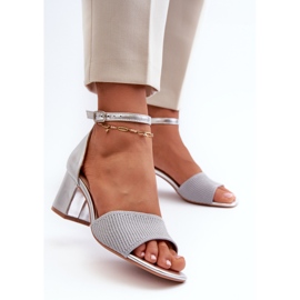 Sandali da Donna con Tacco Alto Argento Desvia 2