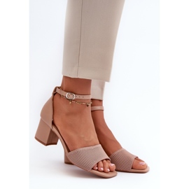 Sandali da donna con tacco alto Beige Desvia 1
