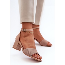 Sandali da donna con tacco alto Beige Desvia 2