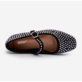 Ballerine in eco camoscio decorate con strass Tinara neri nero 2