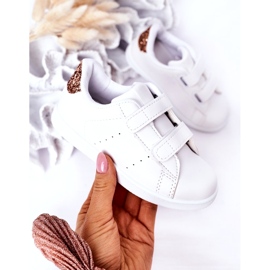 Sneaker bianche e dorate per bambini bianco 2
