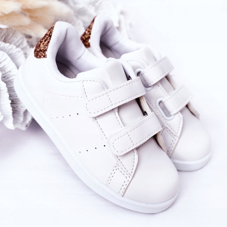 Sneaker bianche e dorate per bambini bianco 1