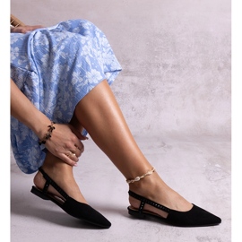 Ballerine nere con tacco aperto di Fiorentino nero 1