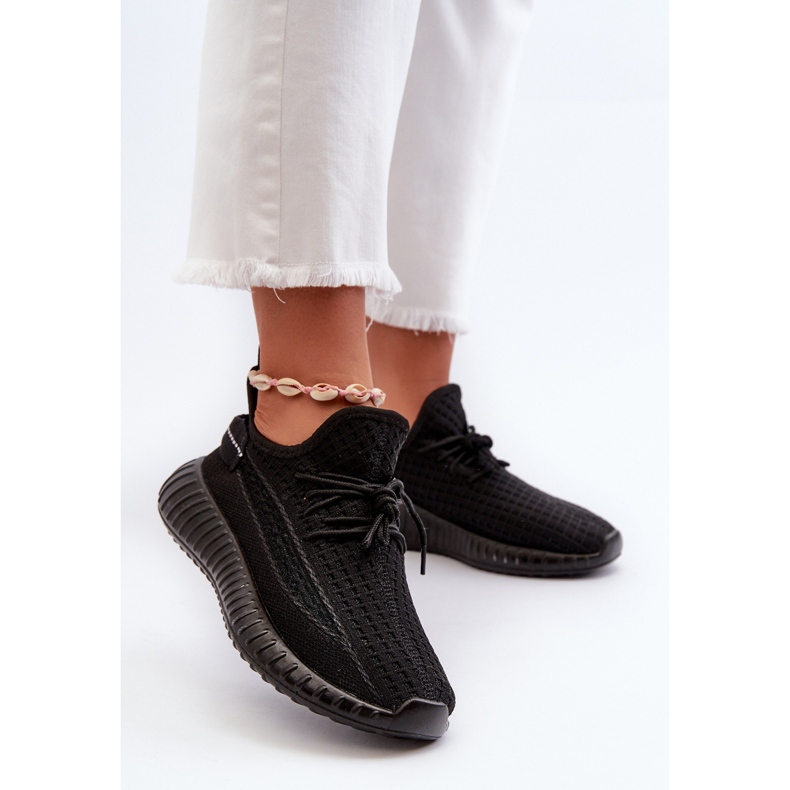 Scarpe sportive slip-on in tessuto da donna Nelmarie nere nero 2