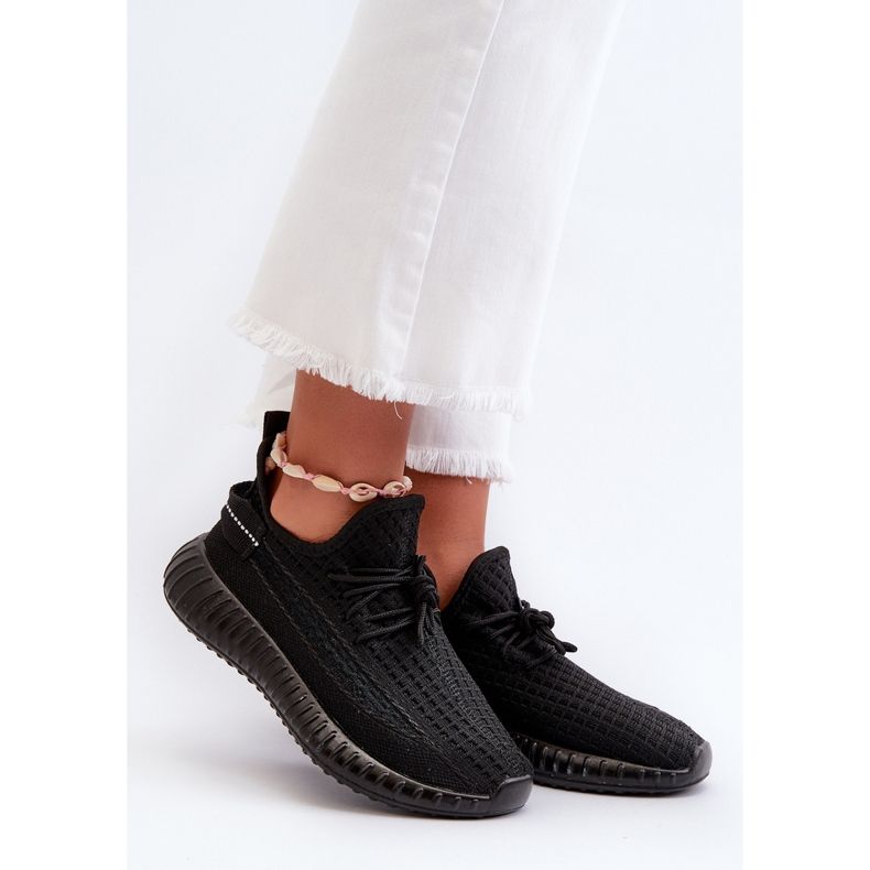 Scarpe sportive slip-on in tessuto da donna Nelmarie nere nero 1