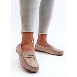 Mocassini da Donna in Eco Camoscio, Rerteria Beige Chiaro 2