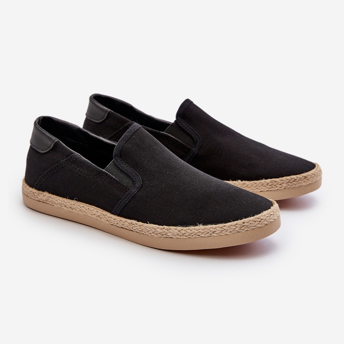 Sneakers Espadrillas Da Uomo Con Intreccio, Fenen Nero 1