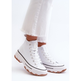 Sneakers Alte da Donna con Plateau Bianco Valvia 1