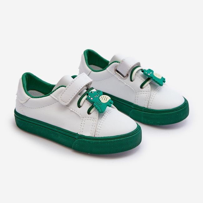 Scarpe da ginnastica per bambini Scarpe da ginnastica con spilla, Pennyn bianche e verdi bianca 1