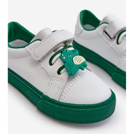 Scarpe da ginnastica per bambini Scarpe da ginnastica con spilla, Pennyn bianche e verdi bianco 2