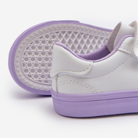 Scarpe da ginnastica per bambini Scarpe da ginnastica con spilla, Pennyn bianche e viola 2
