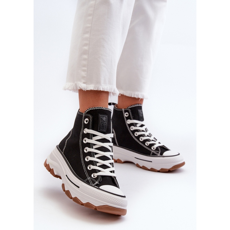 Sneakers alte da donna con plateau Nero Valvia 2