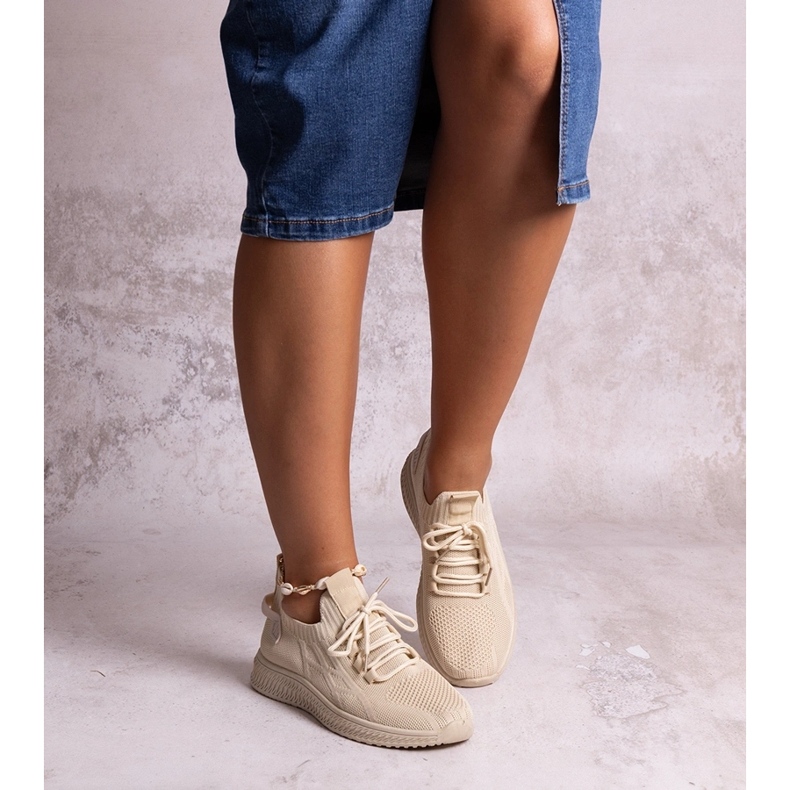 Scarpe da ginnastica sportive Khitam beige 1