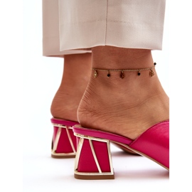 Cuoio eleganti tacchi da donna Laura Messi 2771 Fucsia rosa 4