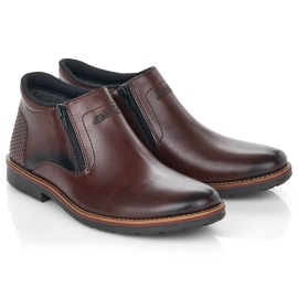 Stivali da uomo in pelle marrone Rieker 15398 1
