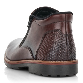 Stivali da uomo in pelle marrone Rieker 15398 2