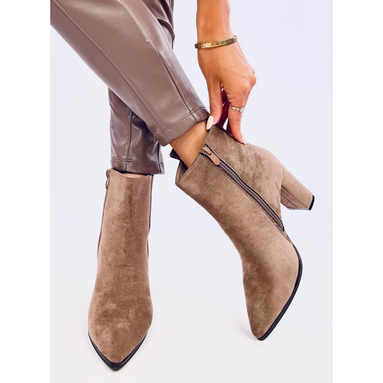 Stivali classici con tacco Titina Khaki beige 1