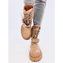 Stivali militari Jens Khaki verniciati beige 1