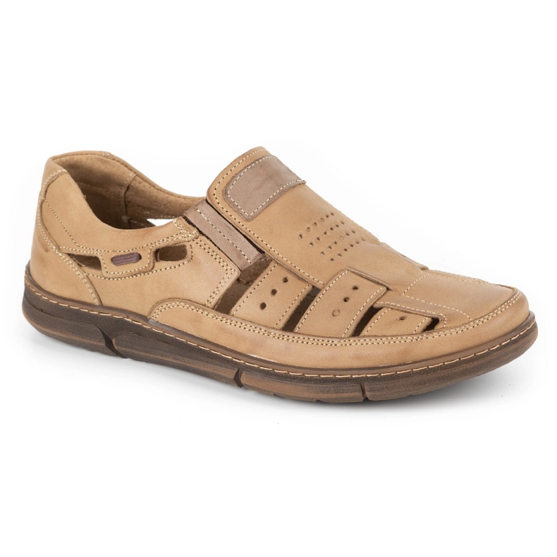 Olivier Scarpe da uomo, in pelle traforata 601 per l'estate beige 2