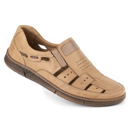 Olivier Scarpe da uomo, in pelle traforata 601 per l'estate beige 3