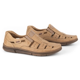 Olivier Scarpe da uomo, in pelle traforata 601 per l'estate beige 4