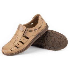 Olivier Scarpe da uomo, in pelle traforata 601 per l'estate beige 5