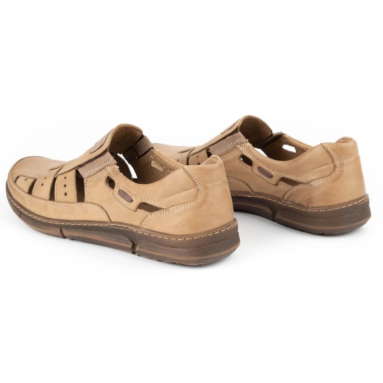 Olivier Scarpe da uomo, in pelle traforata 601 per l'estate beige 8